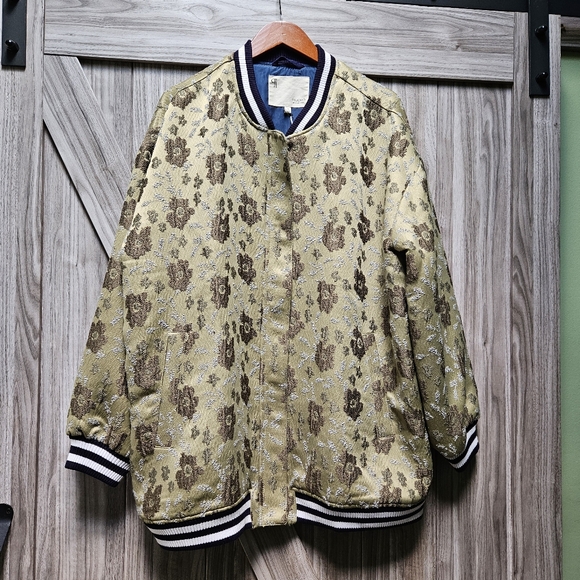 Anthropologie Pilcro Slouchy Floral Bomber Jacket - Picture 13 of 16